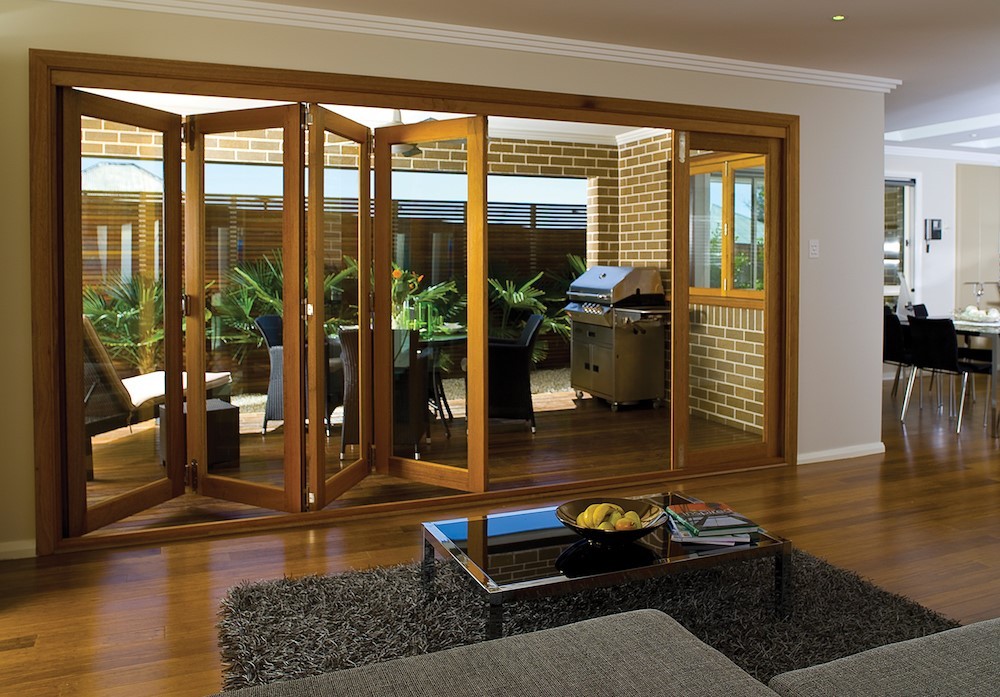 Bifold doors leading out to patio